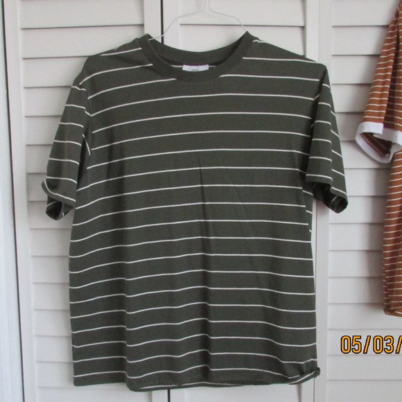 Mango green and white striped t-shirt - Picture 1 of 3